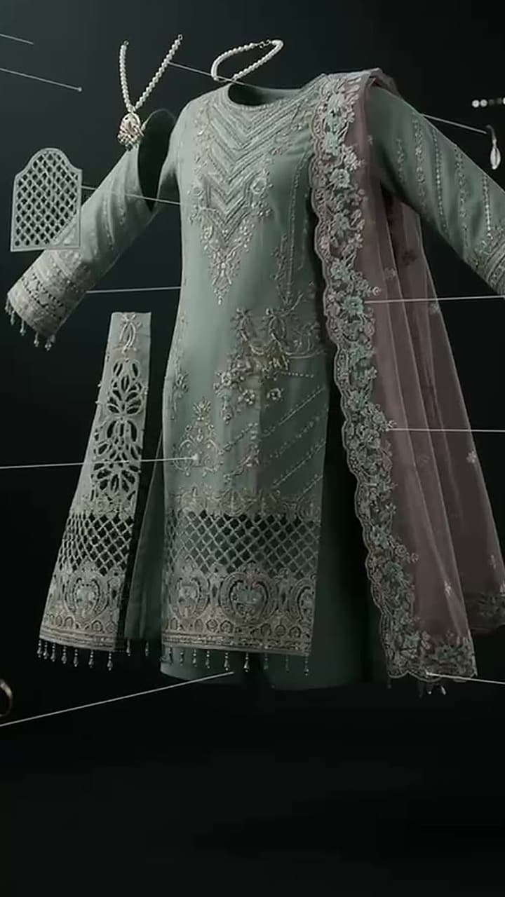 A sage three piece on the studio rail