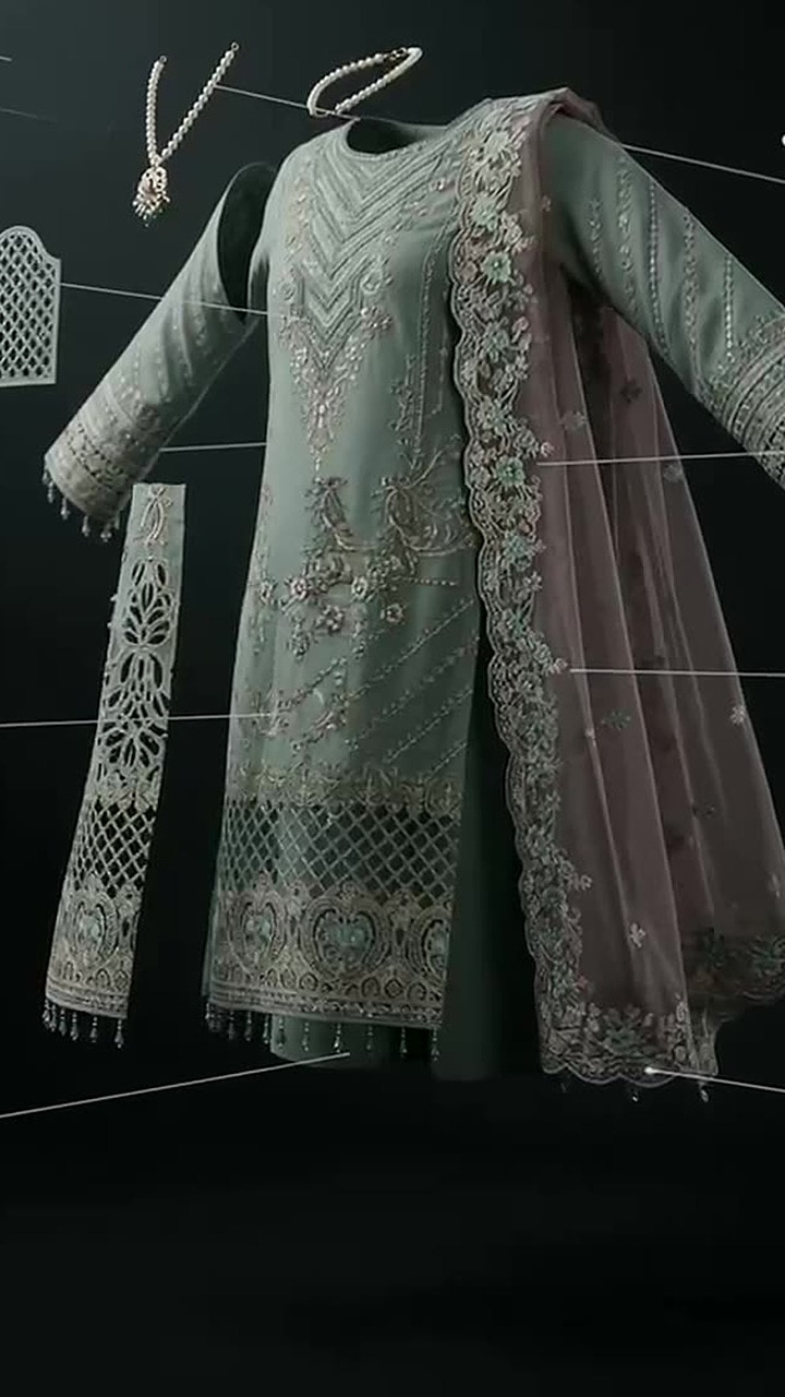 Studio rail, sage three piece